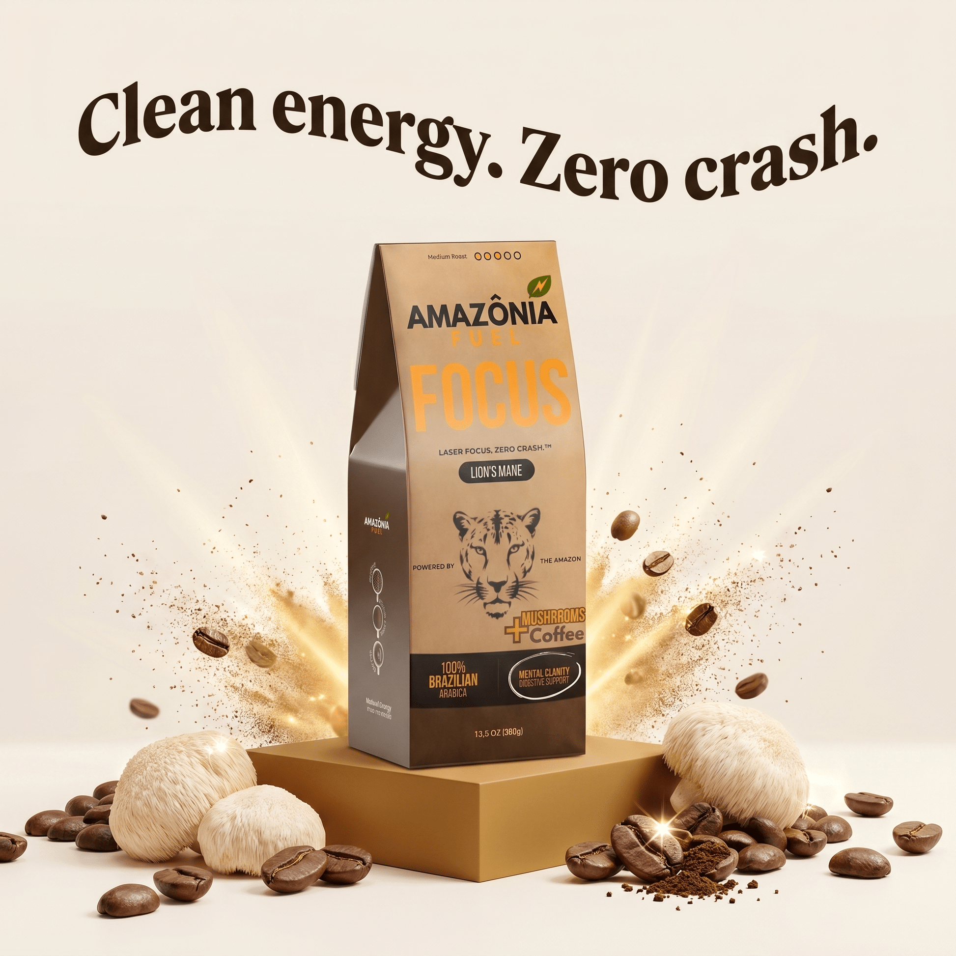 Focus Ground Mushroom Coffee - Amazonia Fuel