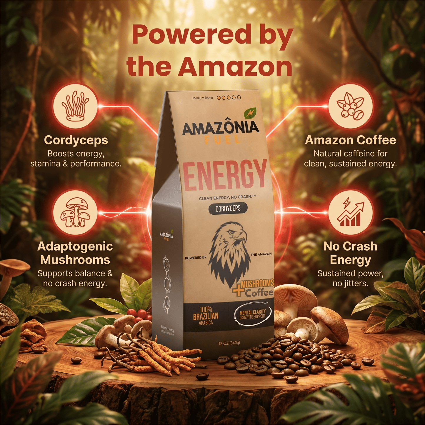 Energy Mushroom Coffee - Amazonia Fuel