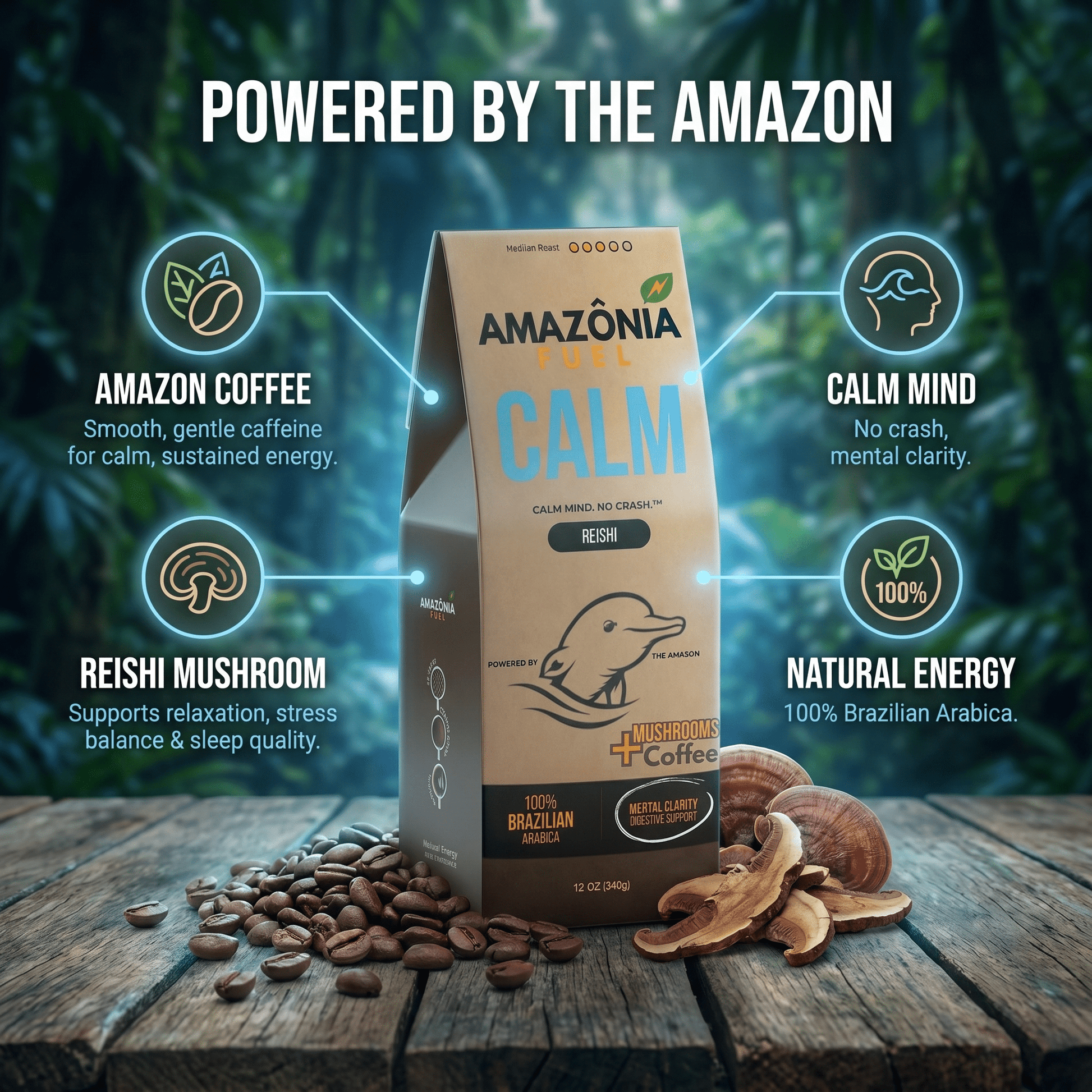 Calm Mushroom Coffee - Amazonia Fuel