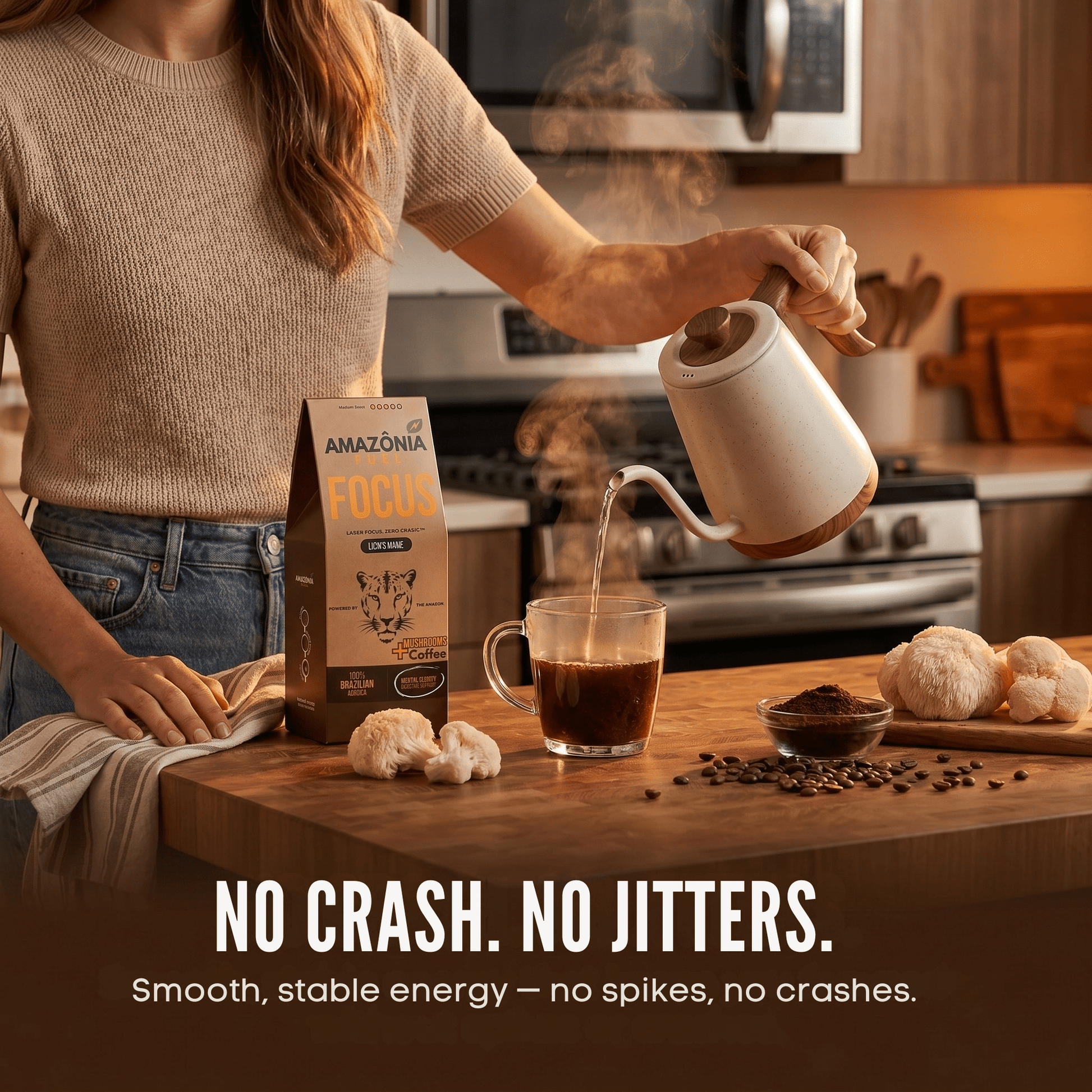 Focus Ground Mushroom Coffee - Amazonia Fuel